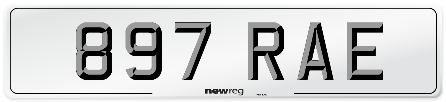 897 RAE Number Plate from New Reg